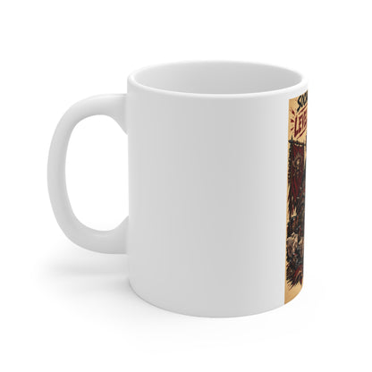 Social Life: Level 0 — Level 60 Achieved (Skull Banner) – White Mug (11oz)