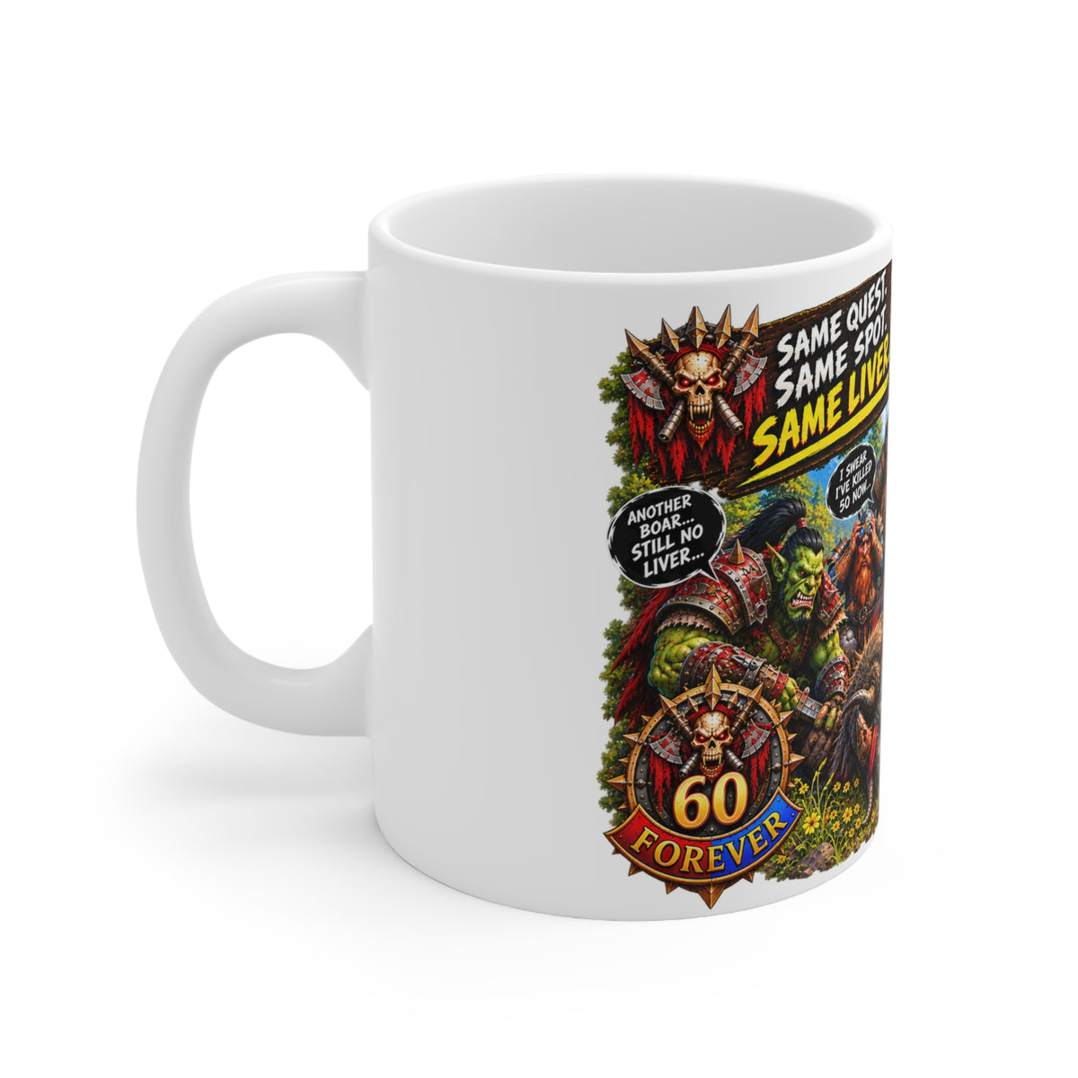Same Quest, Same Spot – White Mug (11oz)