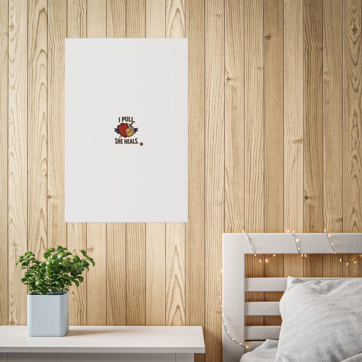 Poster — "I Pull, She Heals" Floral Minimalist Wall Art