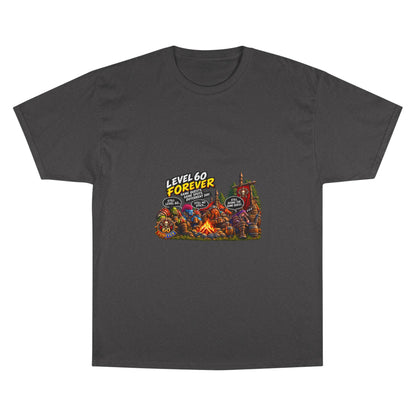 Level 60 Forever T-Shirt – Retro RPG Campfire Gamer Tee