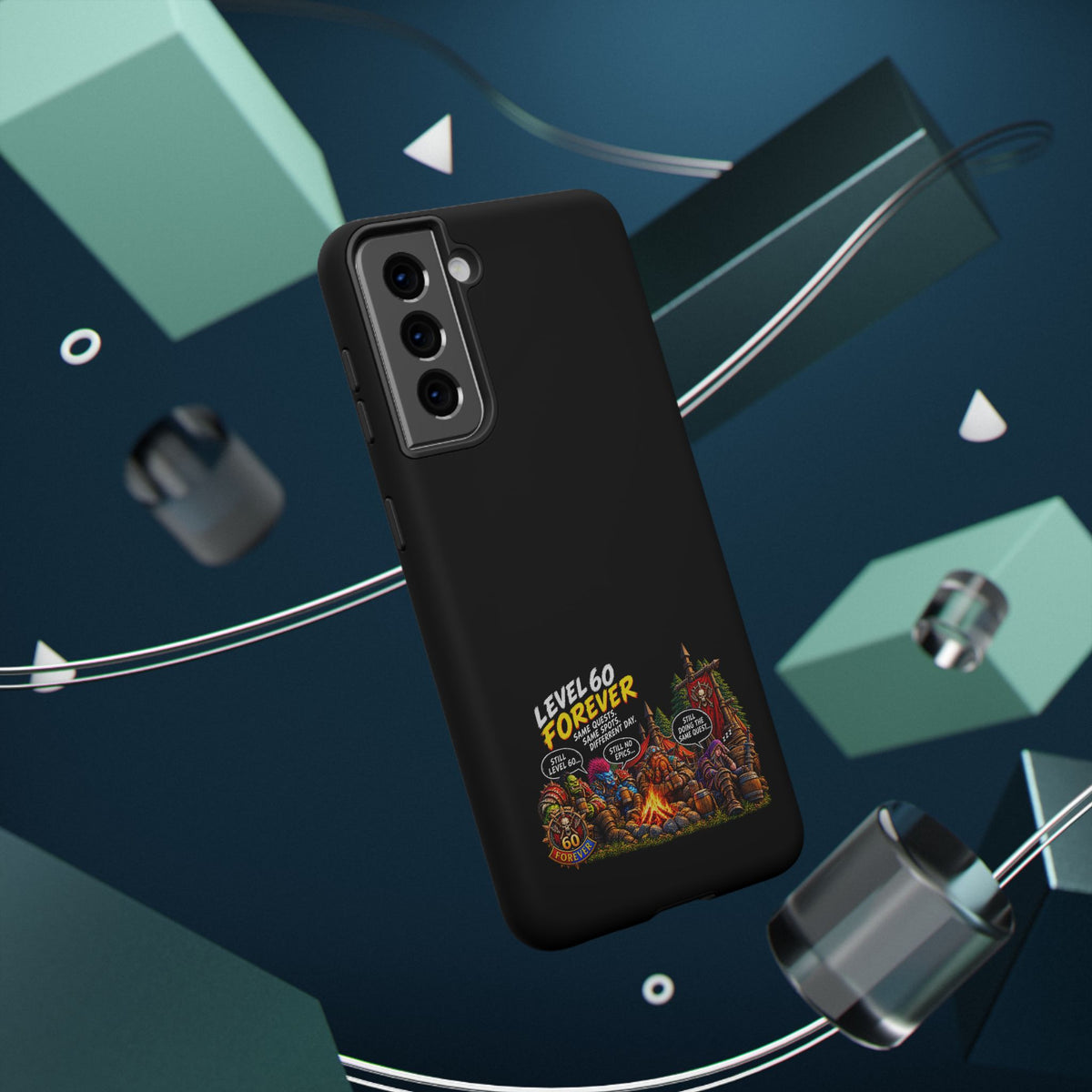 Phone Case — 'Level 60 Forever Campfire' Heavy-Duty Impact-Resistant Phone Case