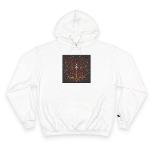 Champion Hoodie — Gothic Floral Skull Graphic Pullover