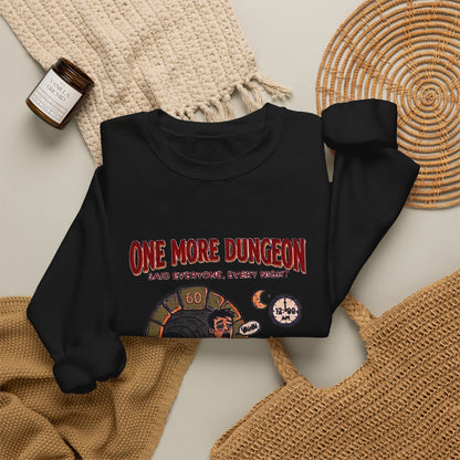 One More Dungeon Graphic Sweatshirt — Funny RPG Gamer Crewneck