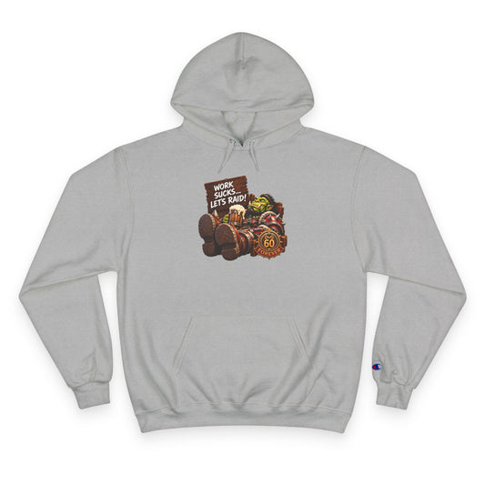 Champion Hoodie — 'Work Hard, Play Hard' Retro Thanksgiving Harvest Graphic