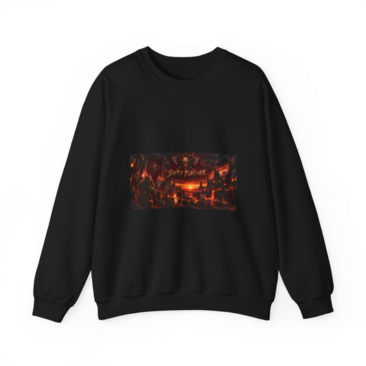 Crewneck Sweatshirt — Dark Fantasy 'Enjoy The Flames' Graphic