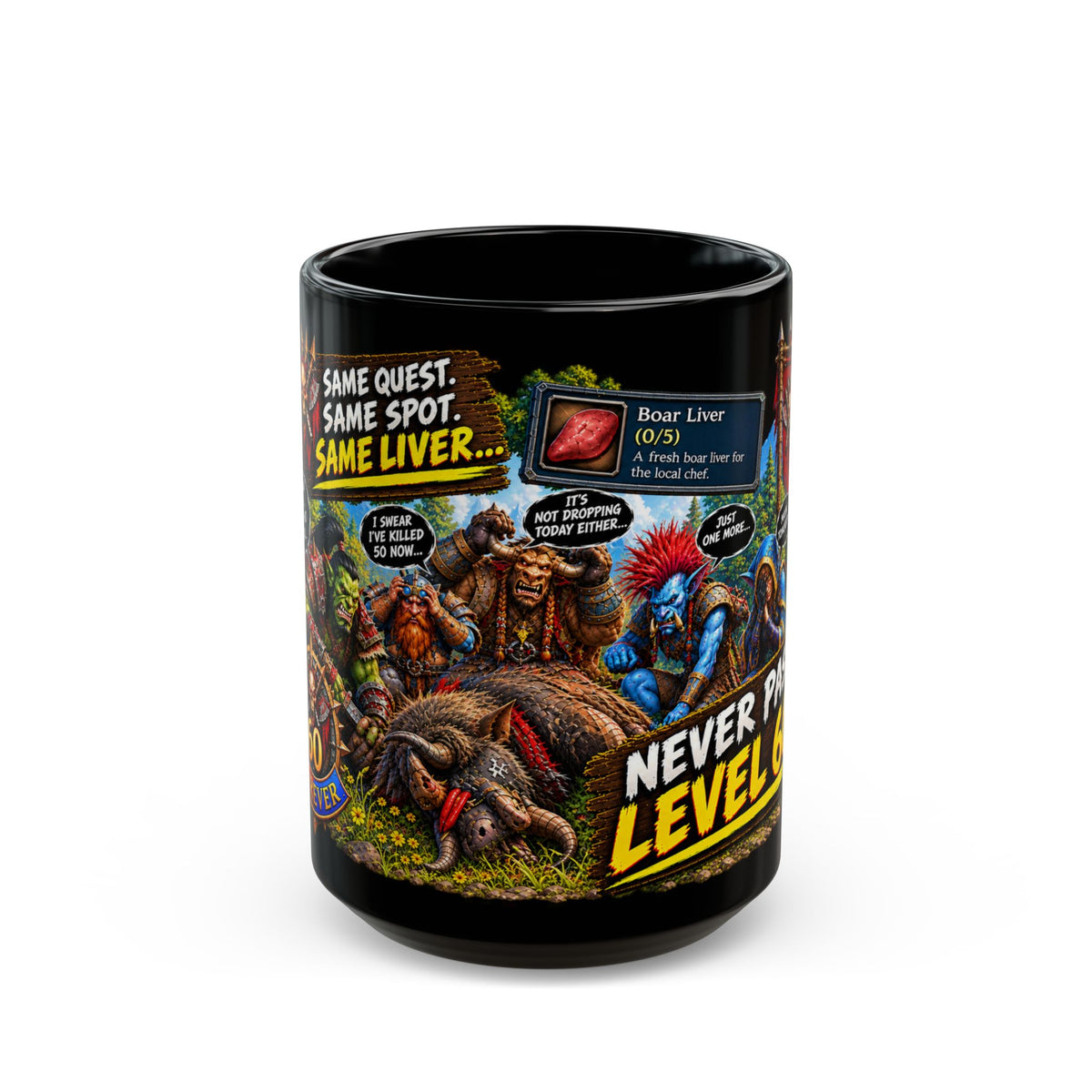 Same Quest, Same Spot – Black Mug (11oz & 15oz)