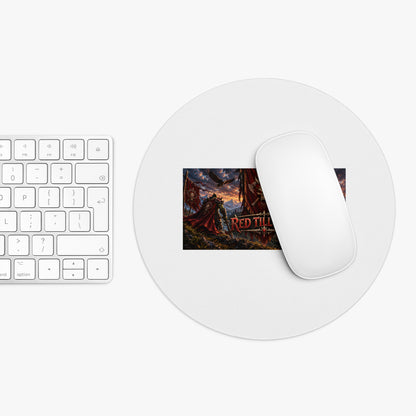 Red Till Dead Gothic Battle Mouse Pad — Skull Banner Gaming Desk Mat