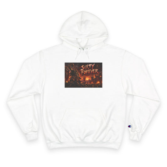 Champion Hoodie — 'Sixty Forever' Retro Horror Graphic Hoodie