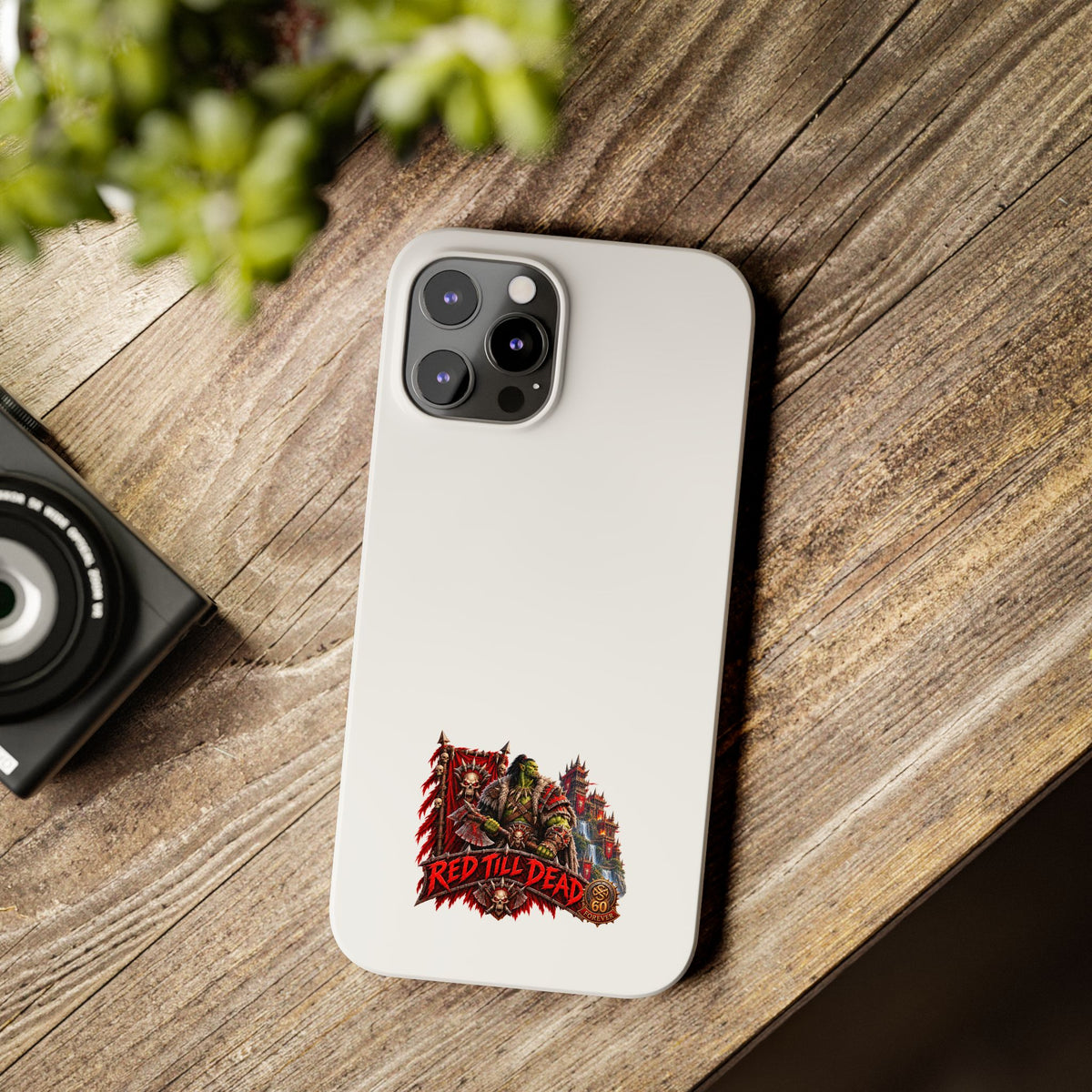 Slim Phone Case — “Red Till Dead” Vintage Horror Graphic