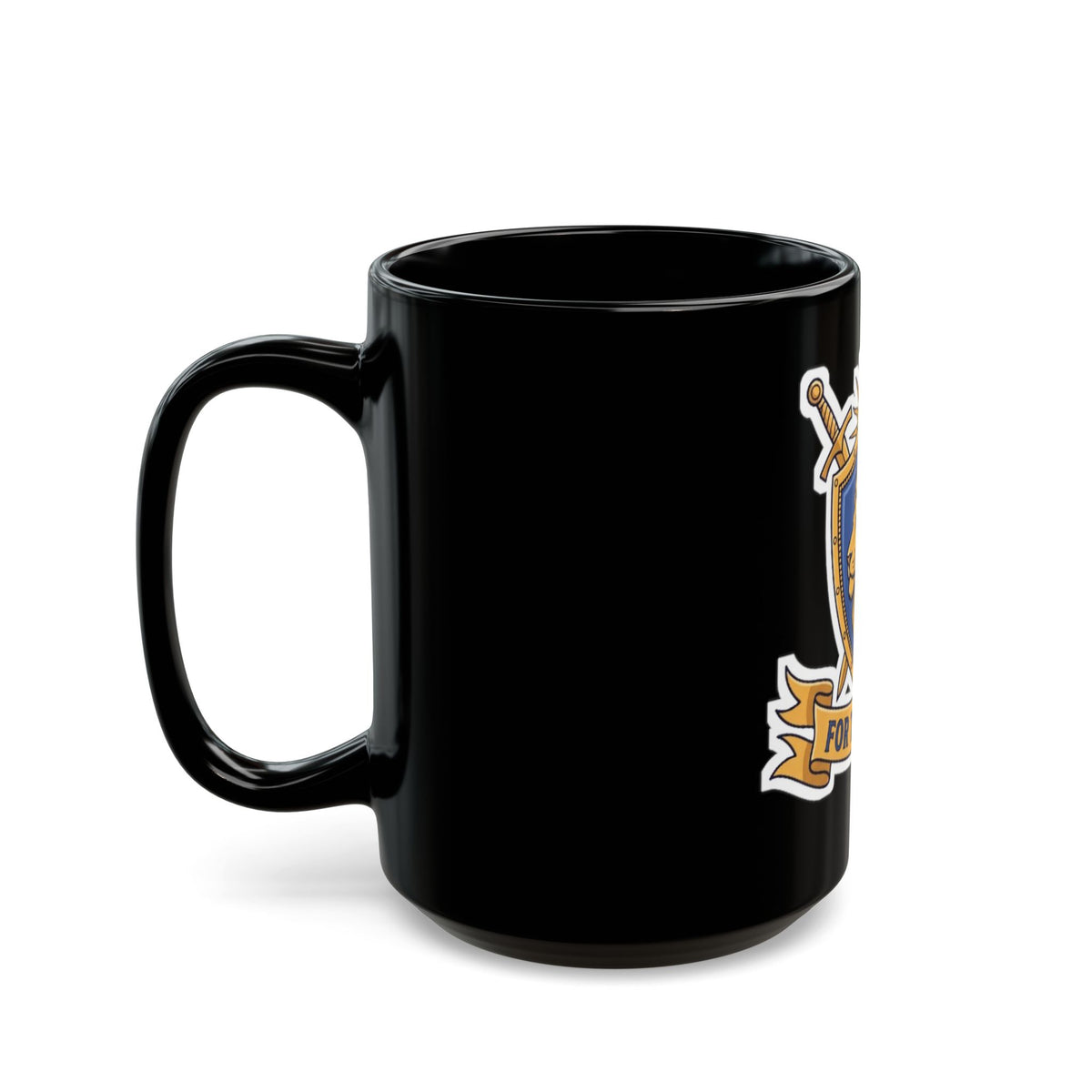 For The King Crest – Black Mug (11oz & 15oz)