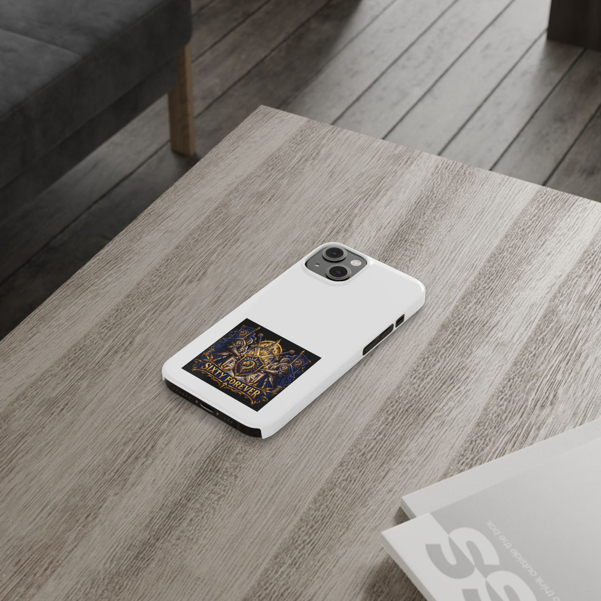 Slim Phone Case — "Sixty Forever" Shield Knight Graphic