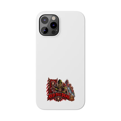 Slim Phone Case — “Red Till Dead” Vintage Horror Graphic