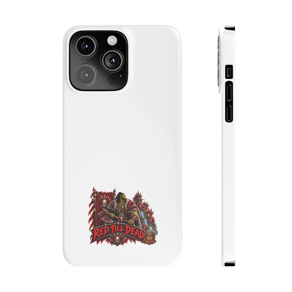 Slim Phone Case — “Red Till Dead” Vintage Horror Graphic