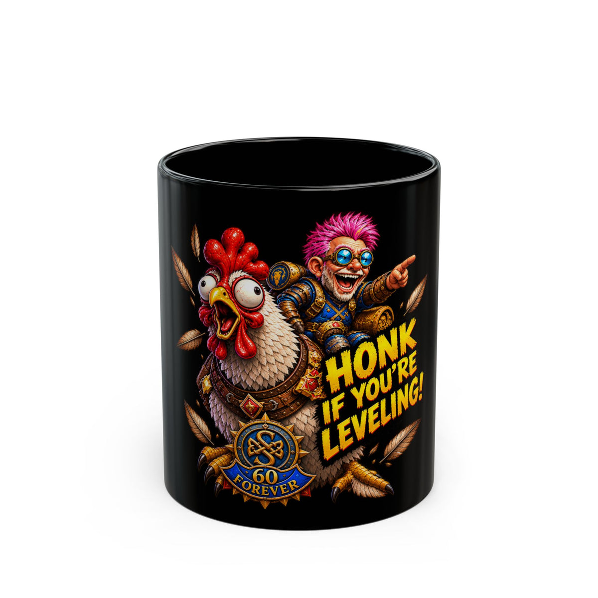Honk If You're Leveling! – Black Mug (11oz & 15oz)