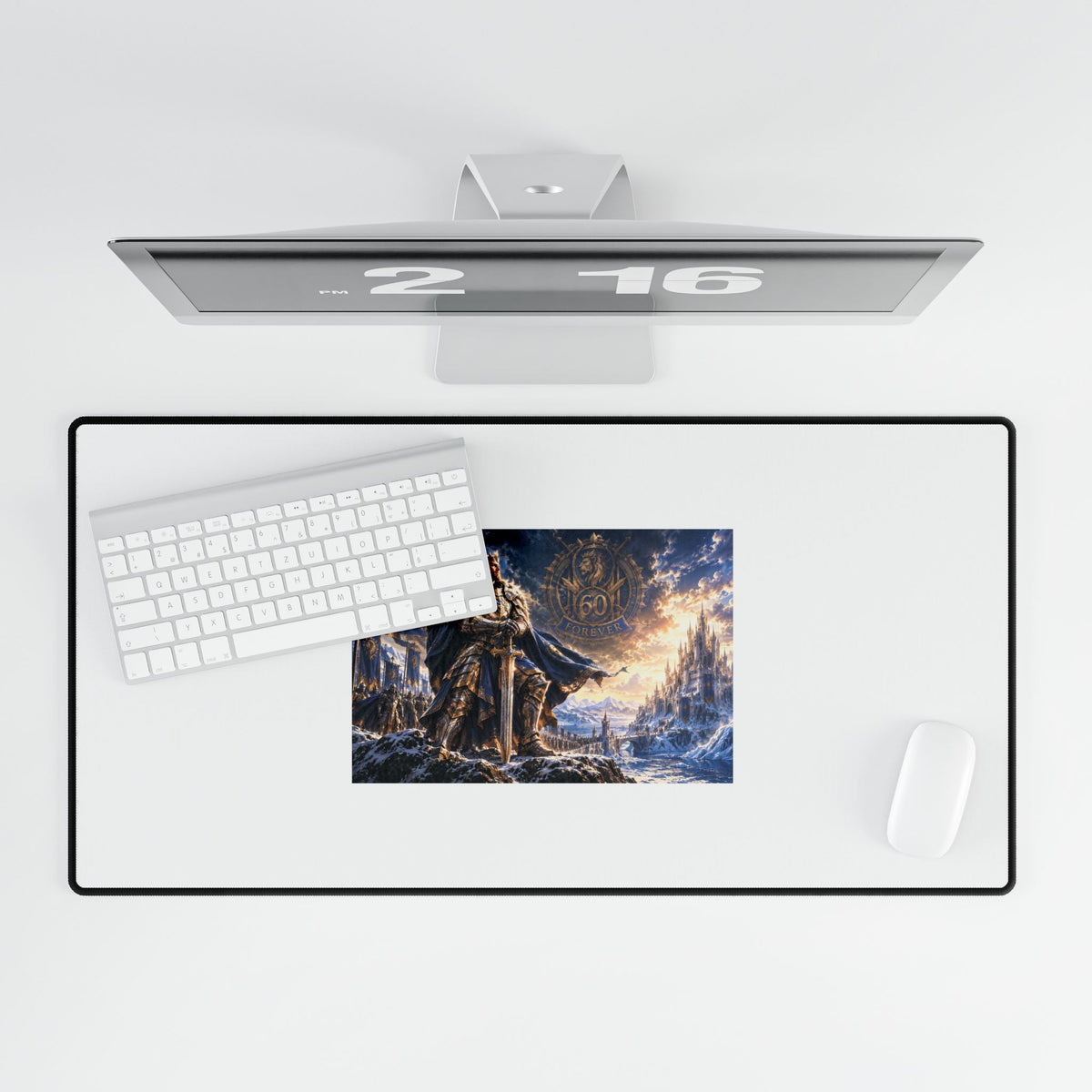 Viking Warrior Desk Mat — Nordic Saga Gaming Mouse Pad