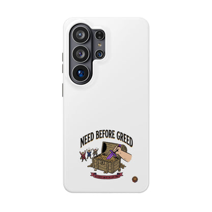 Phone Case — 'Need Before Greed' Heavy-Duty Impact-Resistant Phone Case