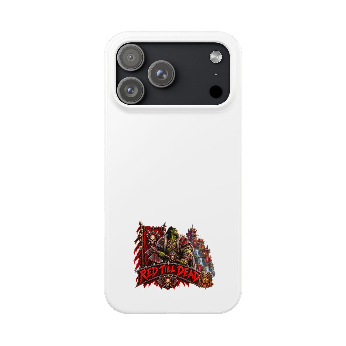 Slim Phone Case — “Red Till Dead” Vintage Horror Graphic