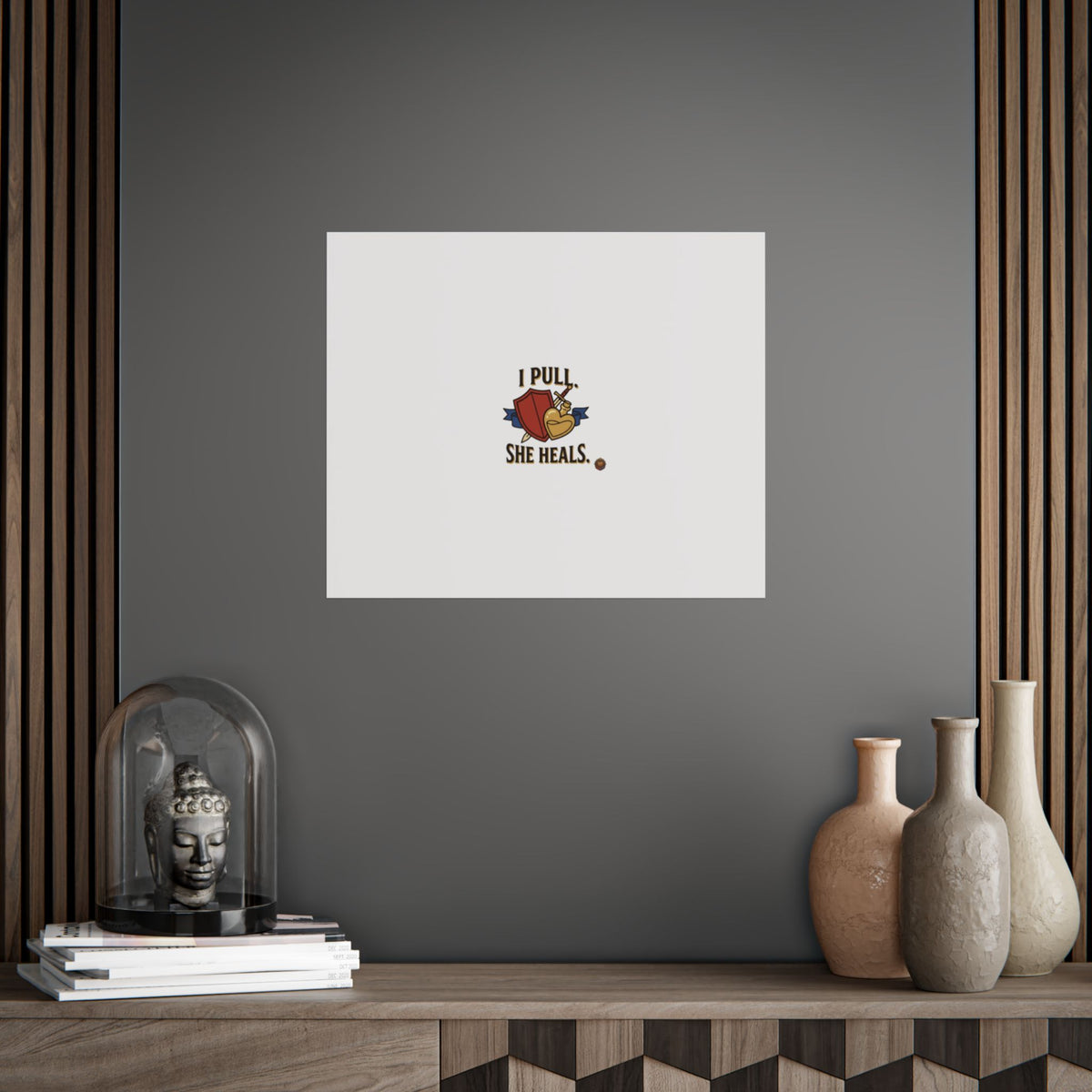 Poster — "I Pull, She Heals" Floral Minimalist Wall Art