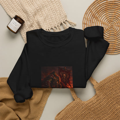 Crewneck Sweatshirt — Dark Fantasy Inferno Graphic with “Stay Forever” Text