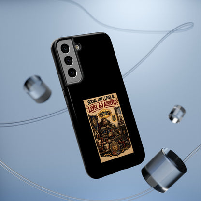 Phone Case — 'Social Life: Level 0 — Level 60 Achieved (Lion Banner)' Heavy-Duty Impact-Resistant Phone Case