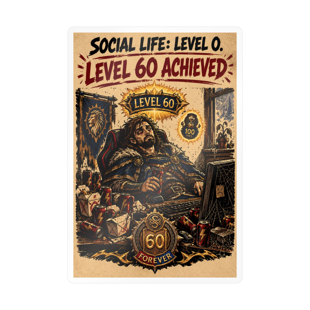 Level 60 Achieved (Blue) – Sticker