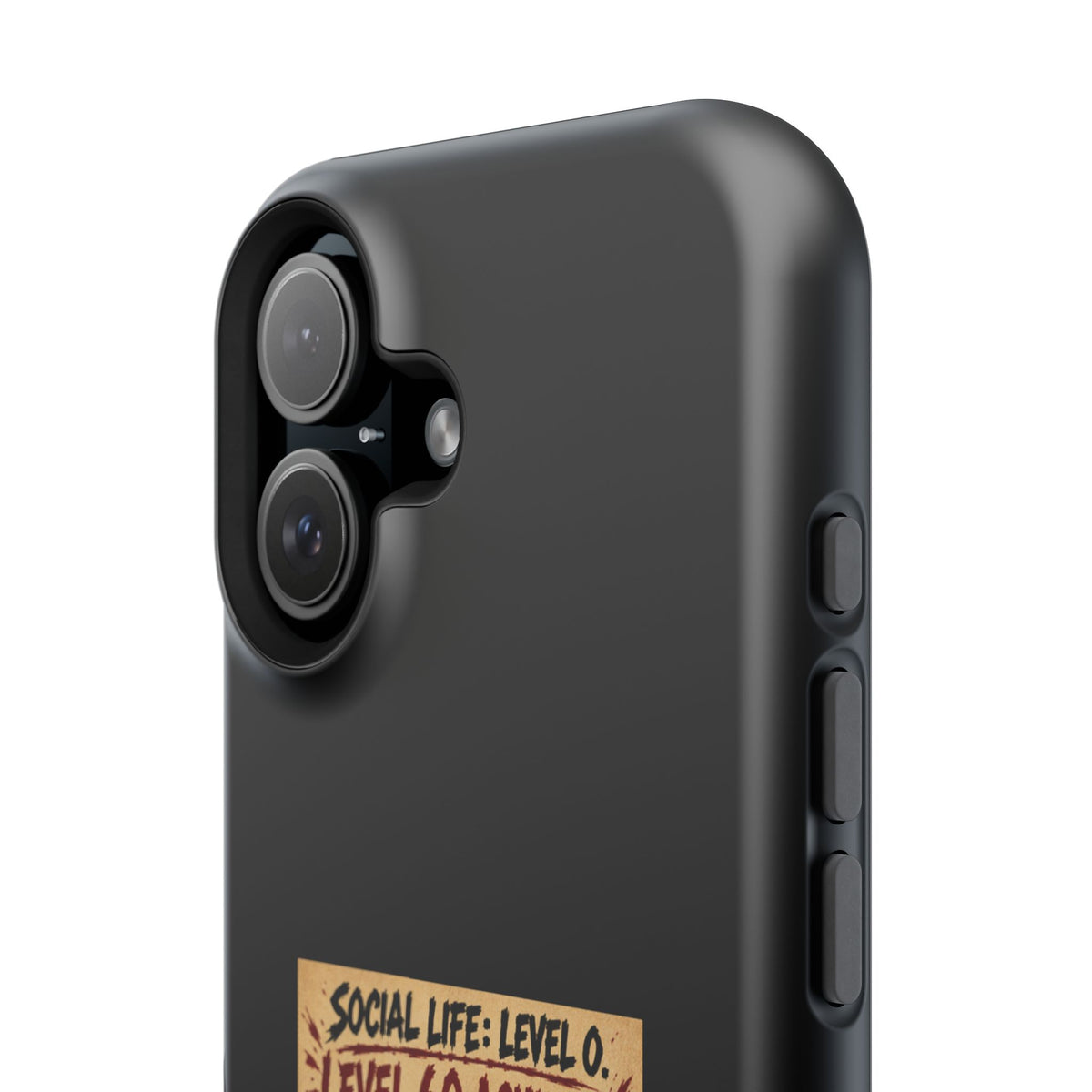 Phone Case — 'Social Life: Level 0 — Level 60 Achieved (Skull Banner)' Heavy-Duty Impact-Resistant Phone Case