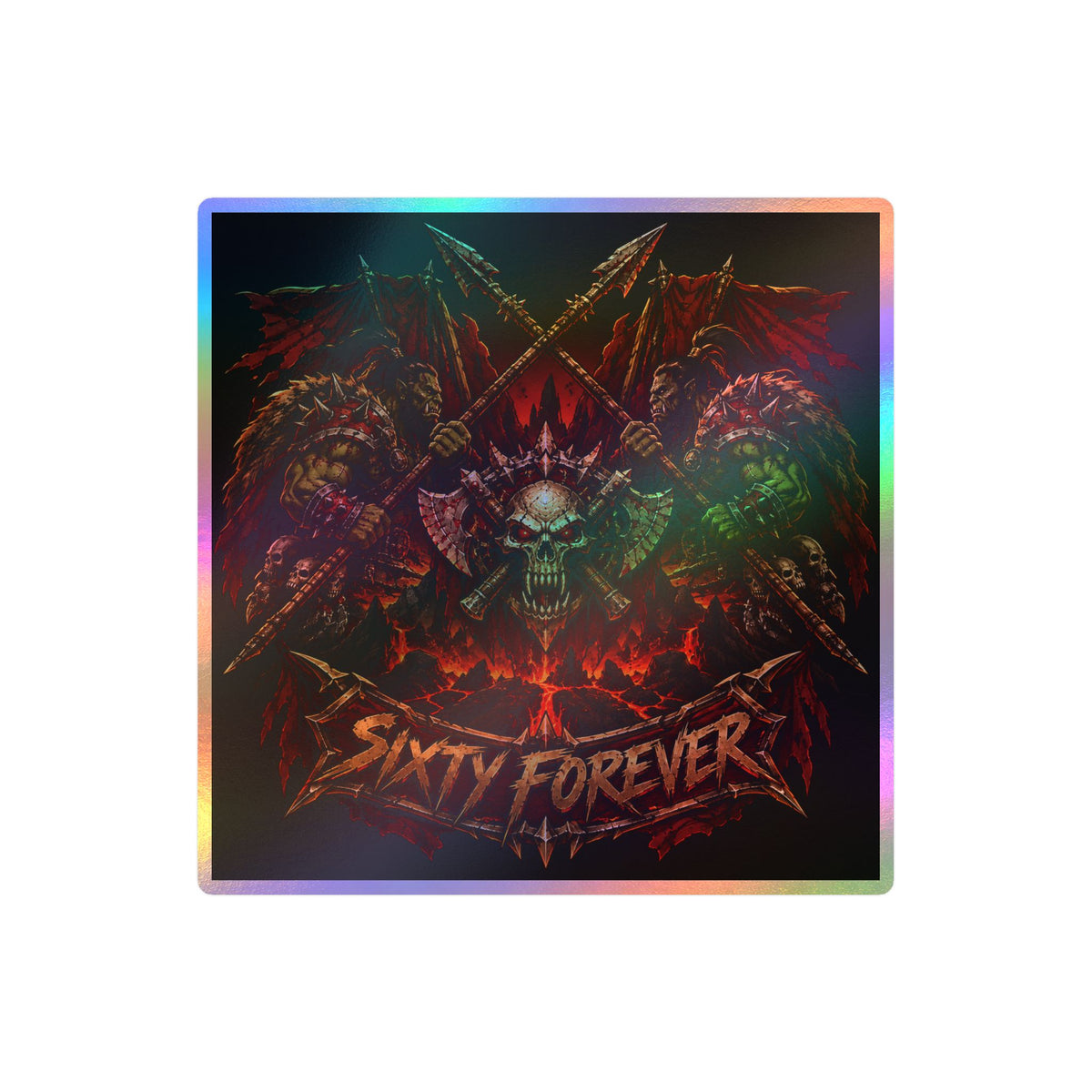 Sixty Forever – Skull & Axes – Sticker