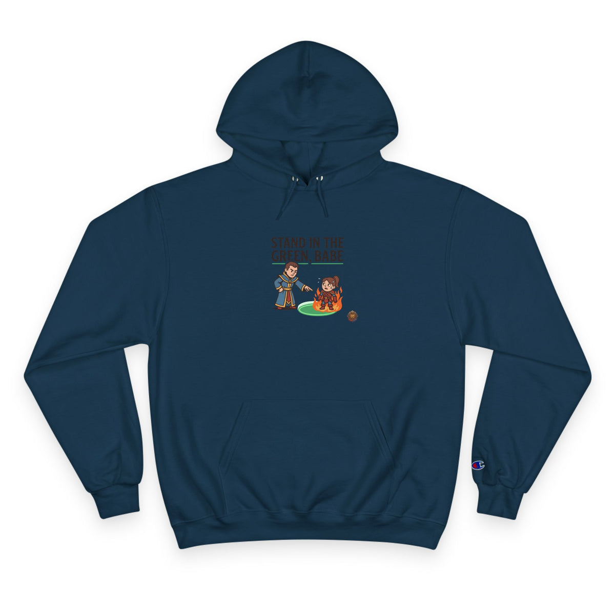 Champion Hoodie — "Stand in the Green, Babe" Golf Graphic Hoodie