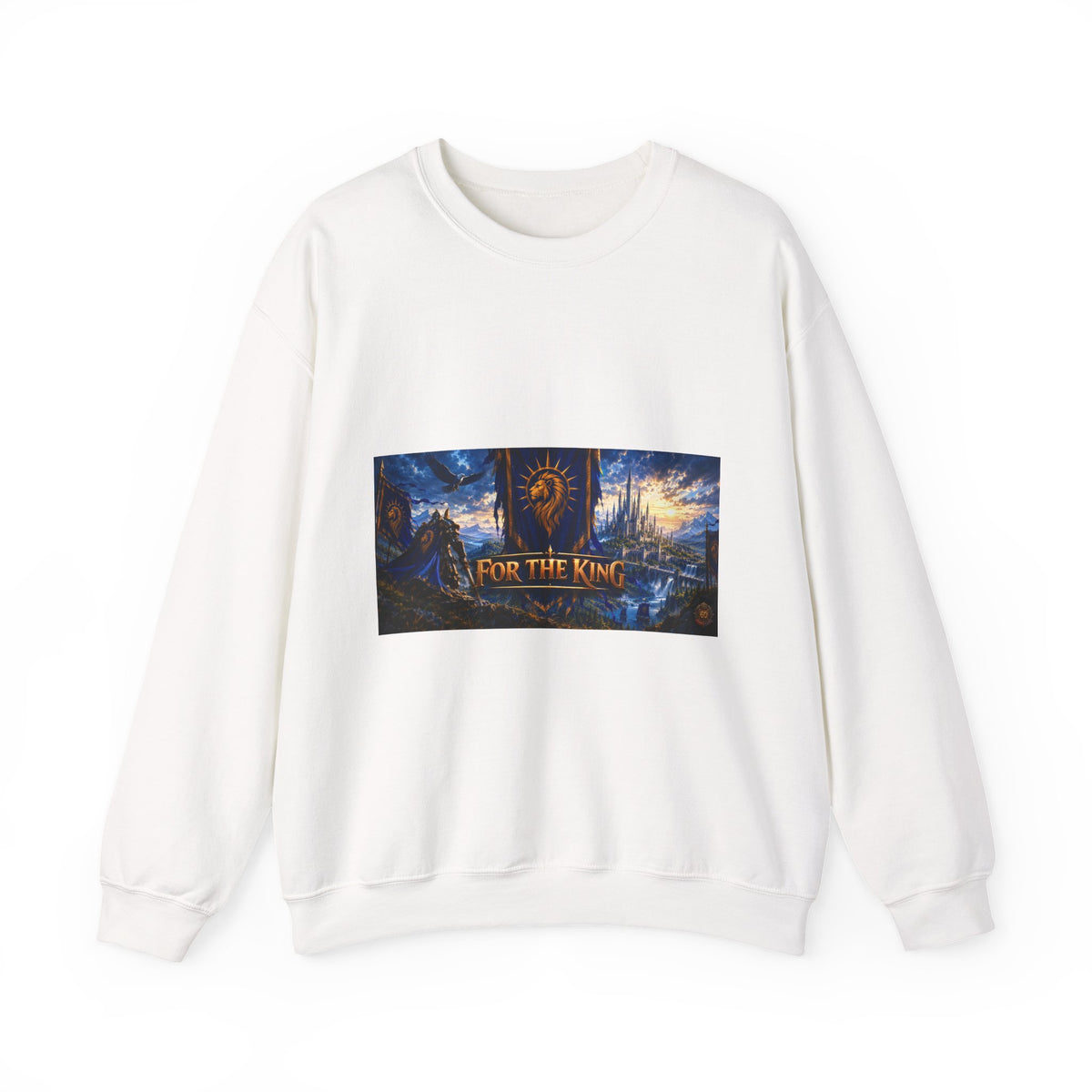 For the King Crewneck Sweatshirt – Medieval Fantasy Gaming Design