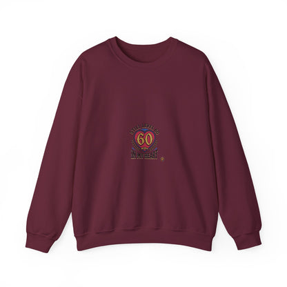 60th Birthday Sweatshirt - "Still Level 60 in My Heart" Retro Crest Crewneck