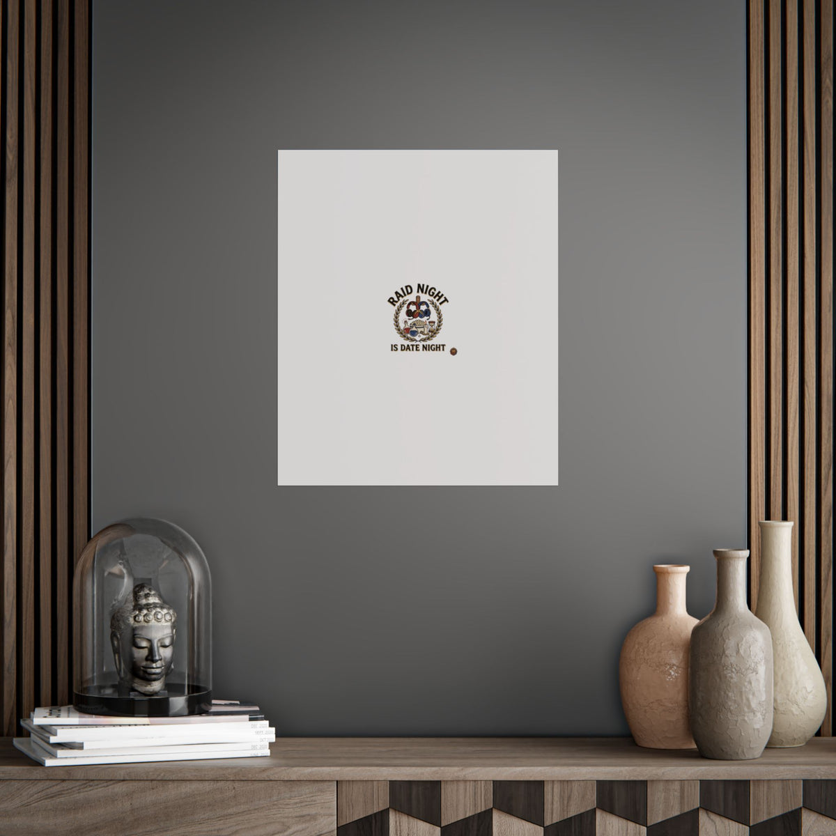 Poster – "Raid Night Is Date Night" Vintage Motorcycle Emblem