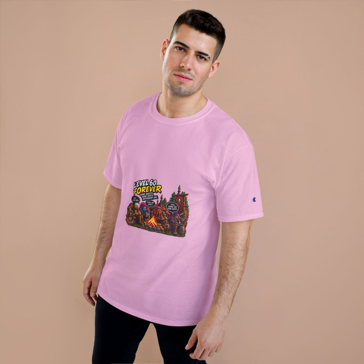 Level 60 Forever T-Shirt – Retro RPG Campfire Gamer Tee