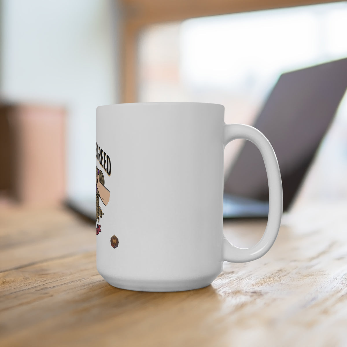 Need Before Greed 15oz Ceramic Mug – RPG Treasure Chest Design
