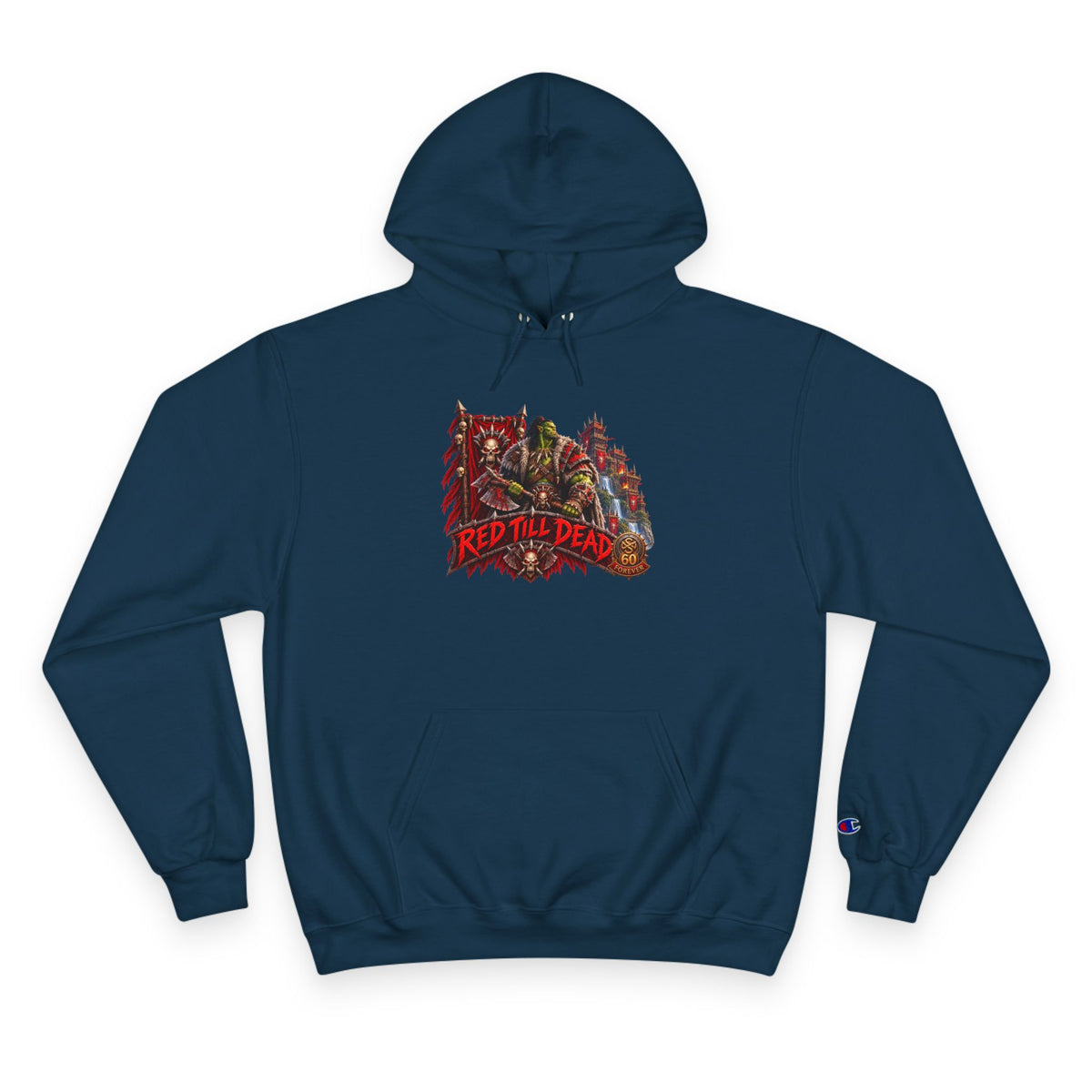 Champion Hoodie — 'Red 'Til Dead' Graphic Pullover
