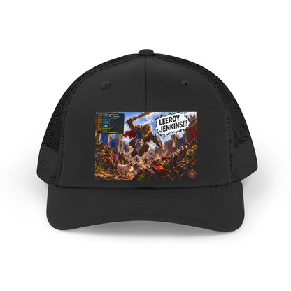 Trucker Hat — Retro 'Leeroy Jenkins!' Gaming Meme Patch