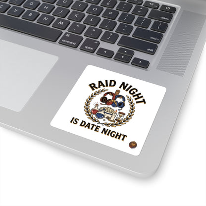 Sticker - "Raid Night Is Date Night" Gaming Couple Square Sticker