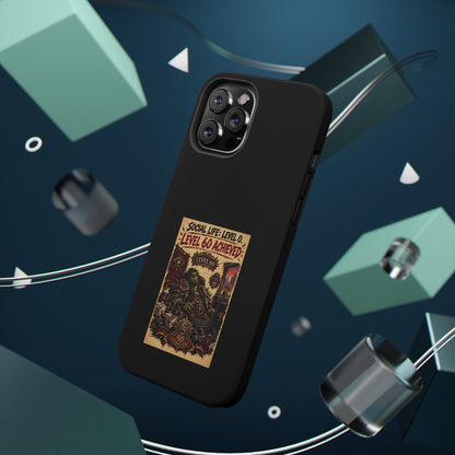 Phone Case — 'Social Life: Level 0 — Level 60 Achieved (Skull Banner)' Heavy-Duty Impact-Resistant Phone Case