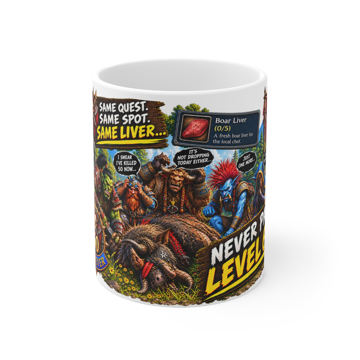 Same Quest, Same Spot – White Mug (11oz)