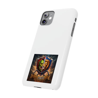 Slim Phone Case — Fantasy Shield Orc & Lion Crest "Sixty Forever"