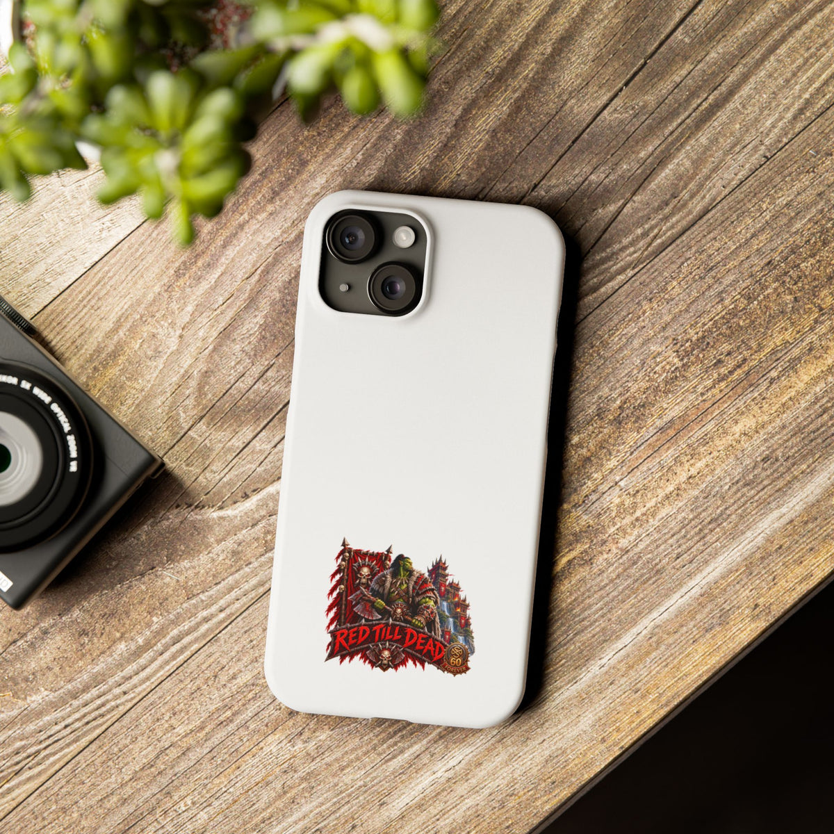 Slim Phone Case — “Red Till Dead” Vintage Horror Graphic