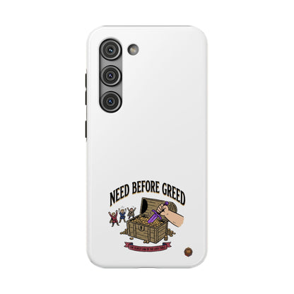 Phone Case — 'Need Before Greed' Heavy-Duty Impact-Resistant Phone Case