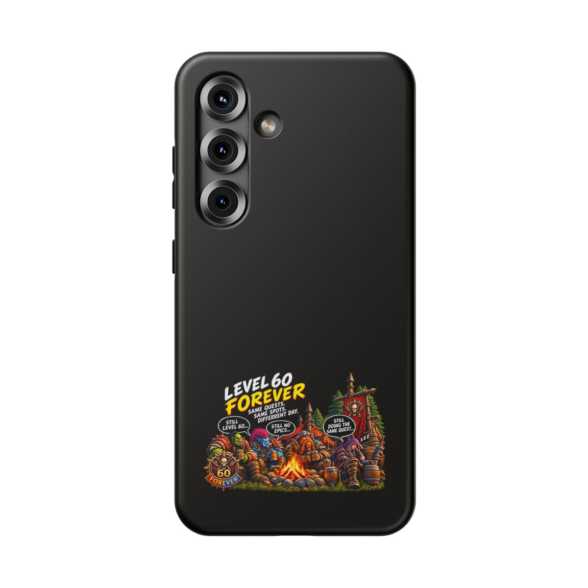 Phone Case — 'Level 60 Forever Campfire' Heavy-Duty Impact-Resistant Phone Case