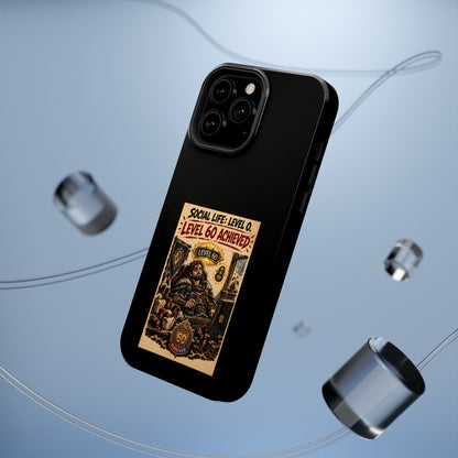 Phone Case — 'Social Life: Level 0 — Level 60 Achieved (Lion Banner)' Heavy-Duty Impact-Resistant Phone Case