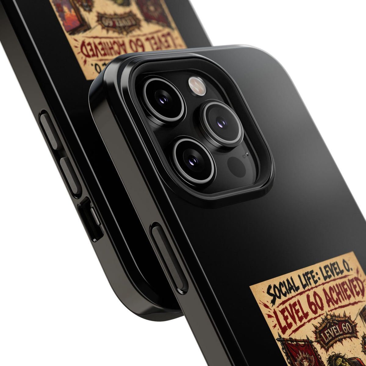 Phone Case — 'Social Life: Level 0 — Level 60 Achieved (Skull Banner)' Heavy-Duty Impact-Resistant Phone Case