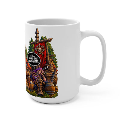 Level 60 Forever Mug — Funny RPG Gamer Coffee Cup (Still Doing the Same Quest)