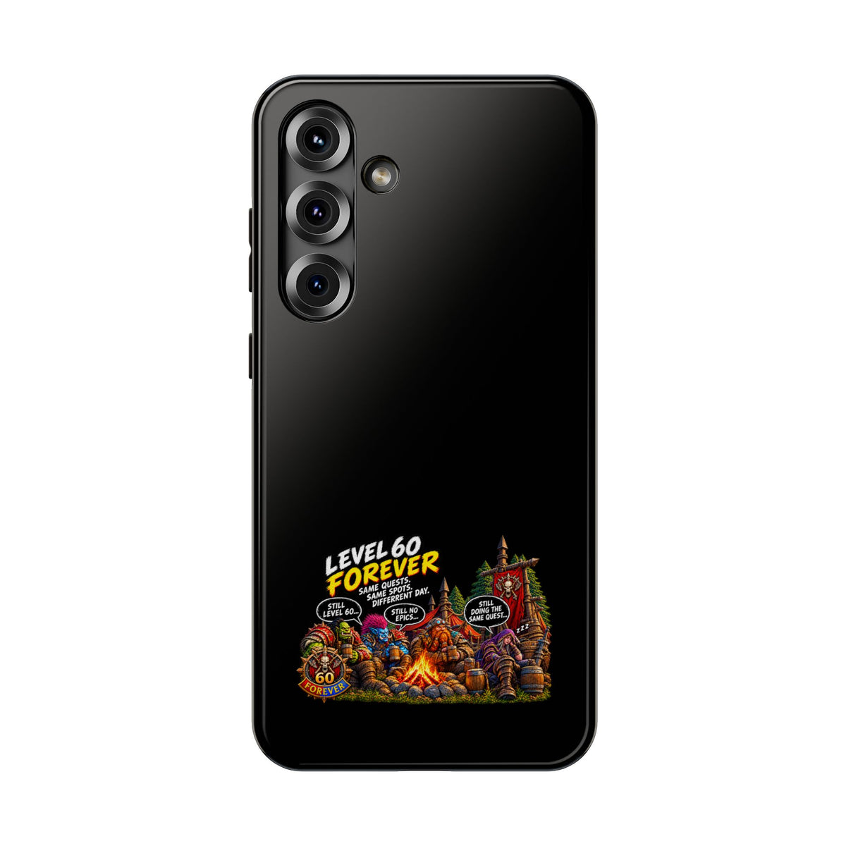 Phone Case — 'Level 60 Forever Campfire' Heavy-Duty Impact-Resistant Phone Case