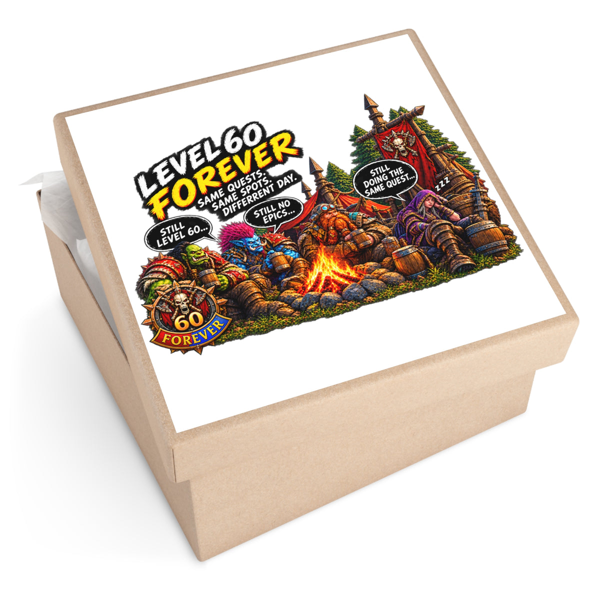 Gaming Sticker — "Can't Move Out of the Fire, It Would Lower My DPS" Square Vinyl Sticker