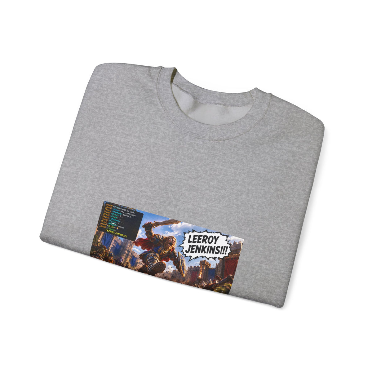 Leeroy Jenkins Crewneck Sweatshirt — Funny Gaming Meme Pullover