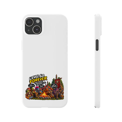 Level 60 Forever Slim Phone Case — Retro RPG Camping Gamer Design