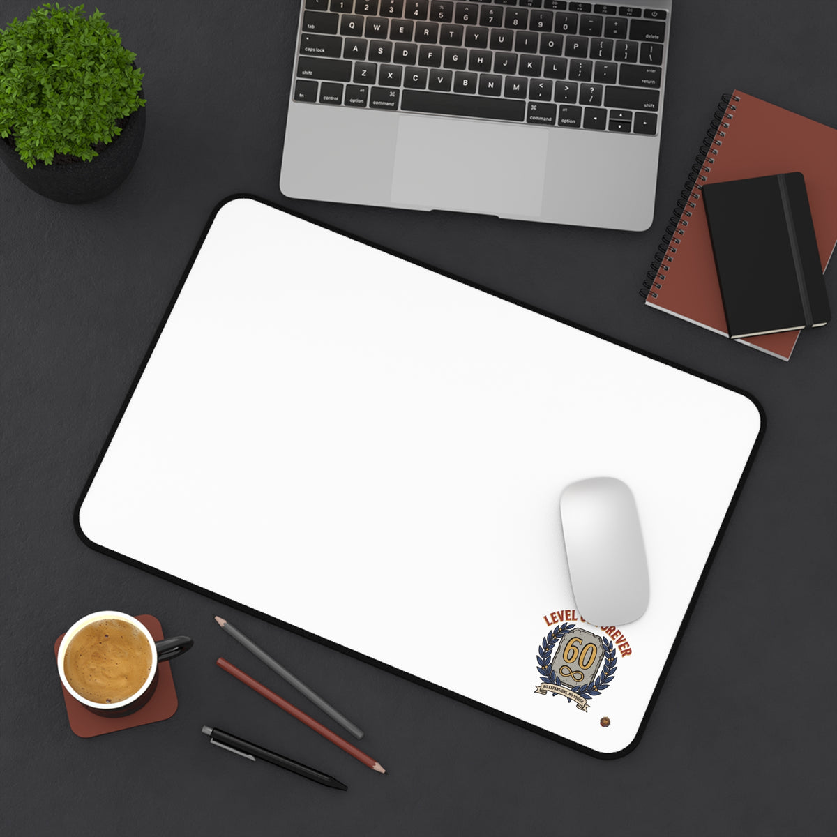 Desk Mat - 'Level 60 Forever' 60th Birthday Celebration Gaming Desk Pad